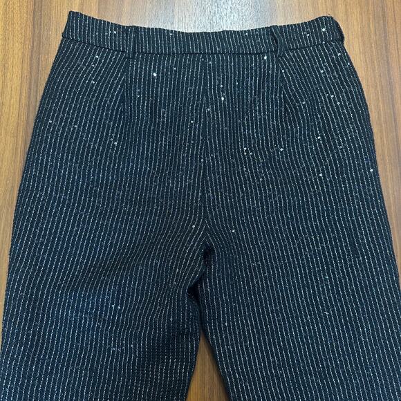 Walter Baker Black Tyler Pant, Sparkle Tweed, Cropped, Holiday,  Size 12 NWOT - Picture 5 of 12
